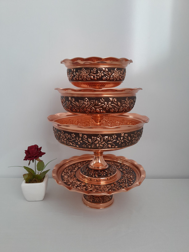 سرویس پذیرایی مسی زنجان ۴ تکه تک پایه