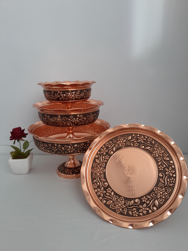 سرویس پذیرایی مسی زنجان ۴ تکه تک پایه
